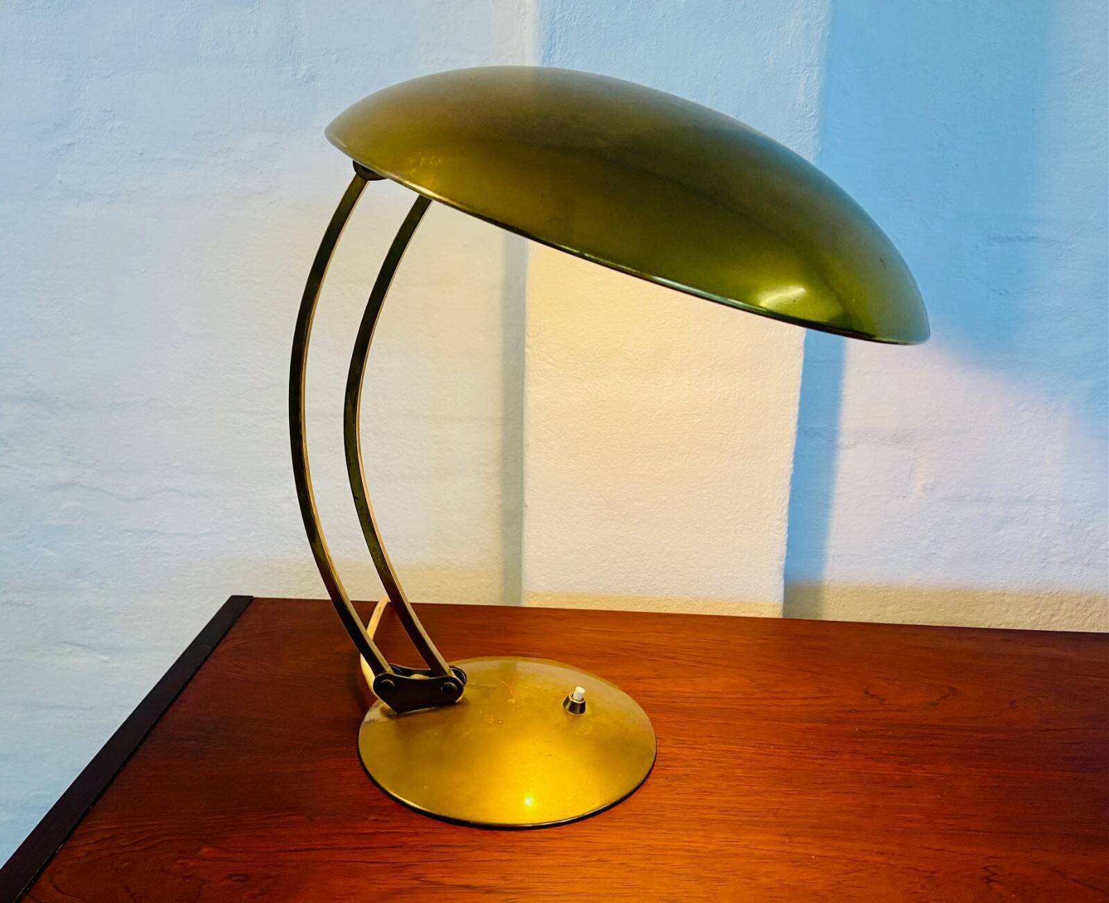 Vintage modernist Kaiser Dell brass lamp 1960s