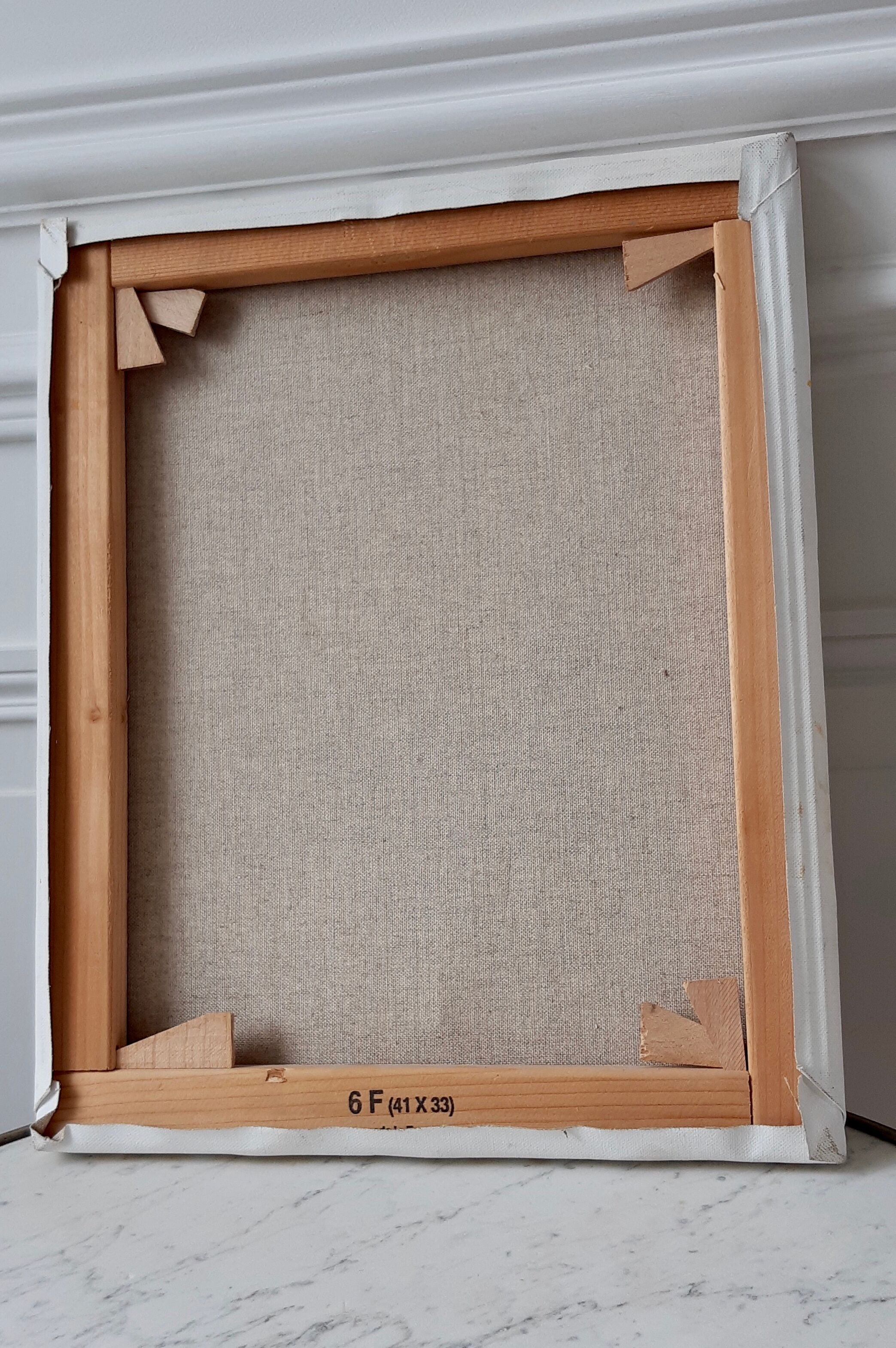 Oil on canvas painting old bouquet