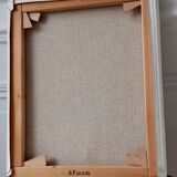 Oil on canvas painting old bouquet