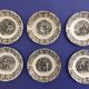 Set of 6 talking plates Sarreguemines "Paul and Virginie"
