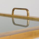Mid-century italian brass bar cart with portable tray, 1960s