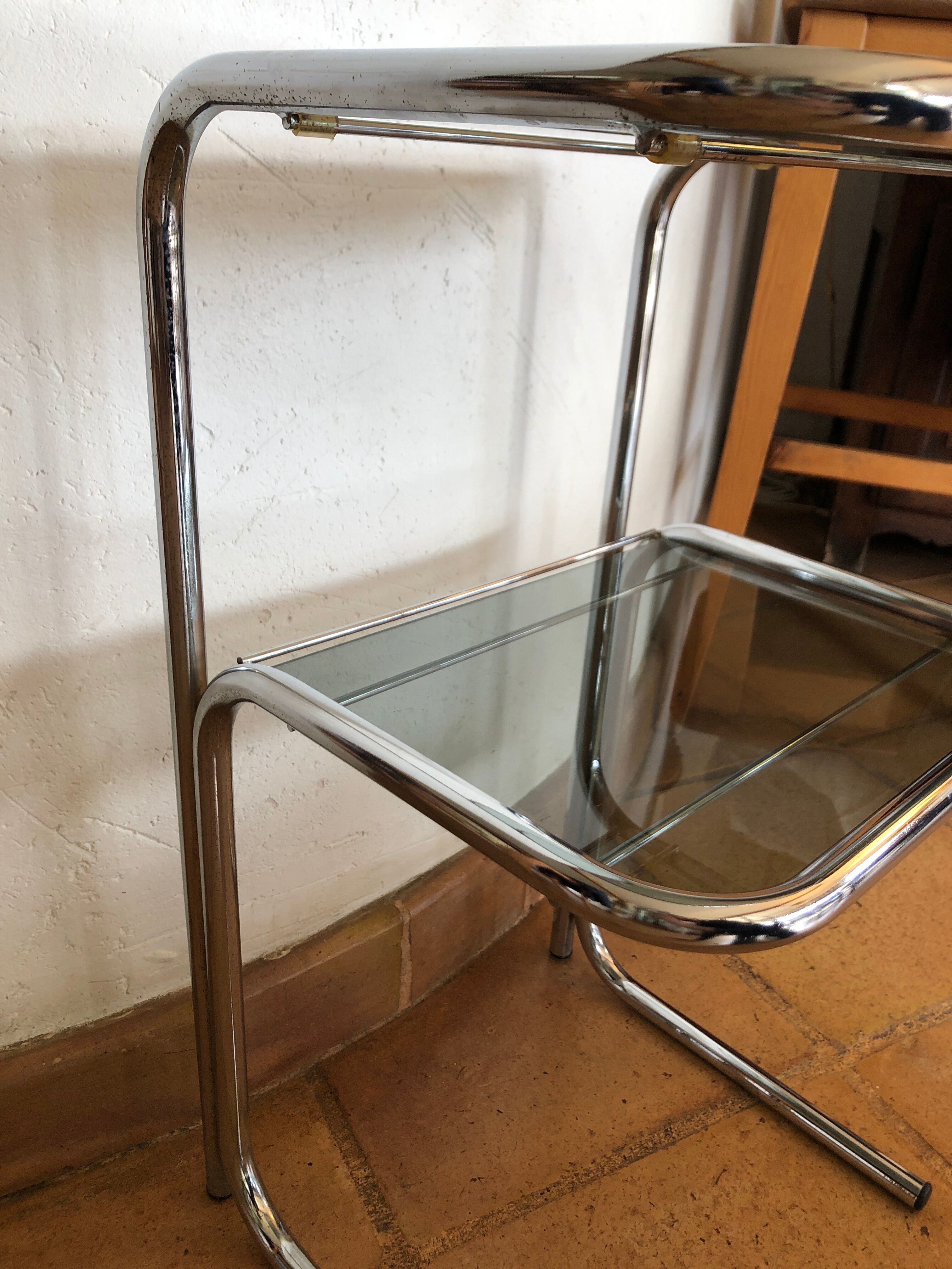 Vintage sofa tip smoked glass 70 years