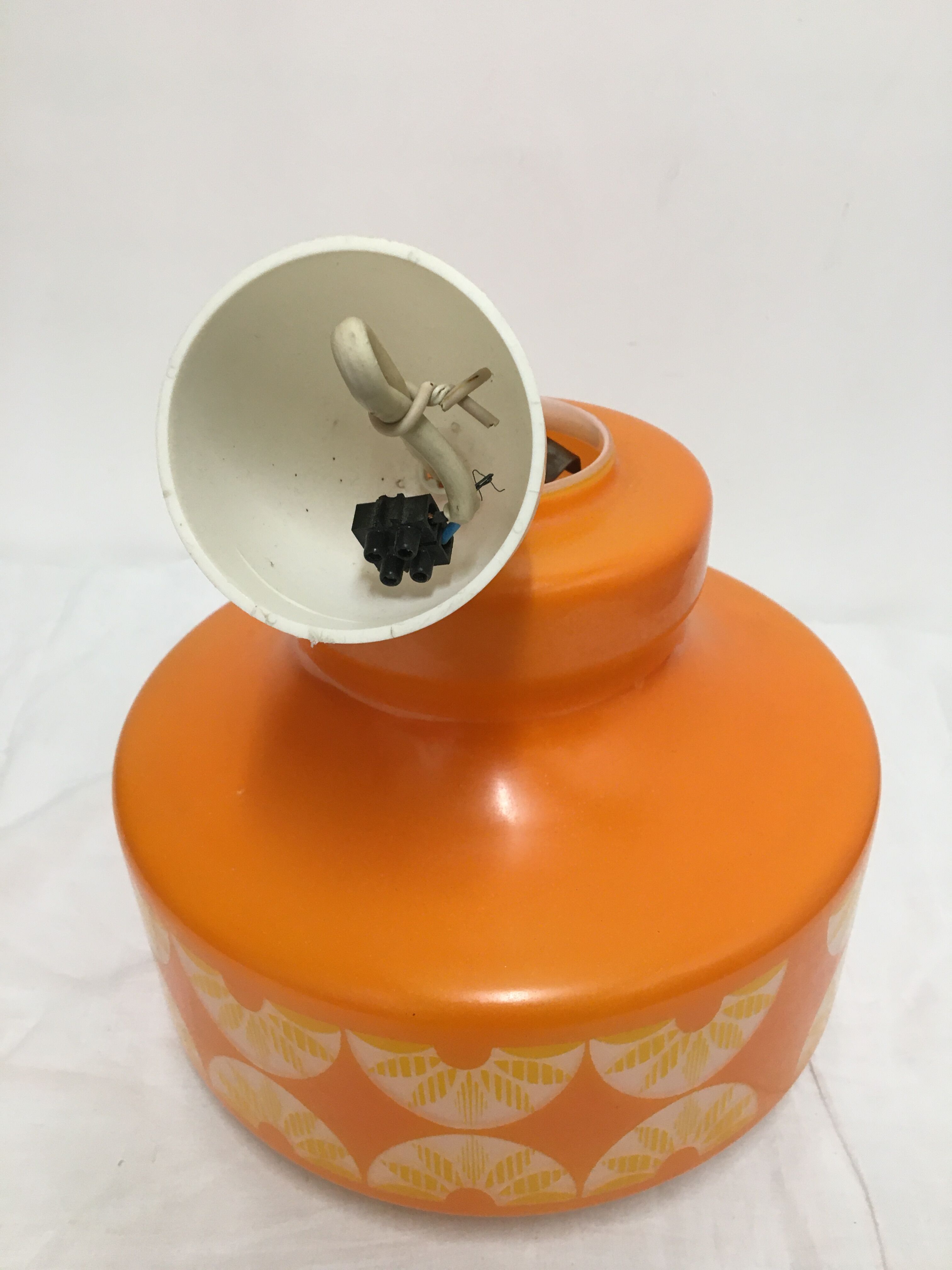 Orange opaline chandelier year 60