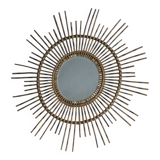 Vintage Sun mirror in wicker, Italy, 1960s