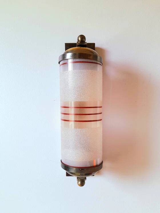 Art Deco barber shop sign wall light