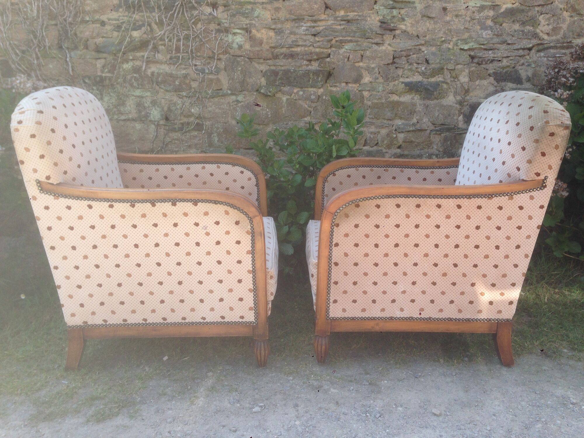 Pair of beech armchairs 1930