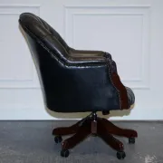 Vintage Chesterfield Chair in Dark Grey Leather