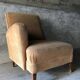 Armchair in wood and beige fabric, France 1940