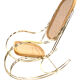 Vintage brass curved wooden rocking chair