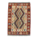 Tapis Kilim afghan fait main, tapis tribal géométrique en laine 83 x 130 cm