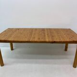 table à manger extensible en bois de pin, Rainer Daumiller, années 1970