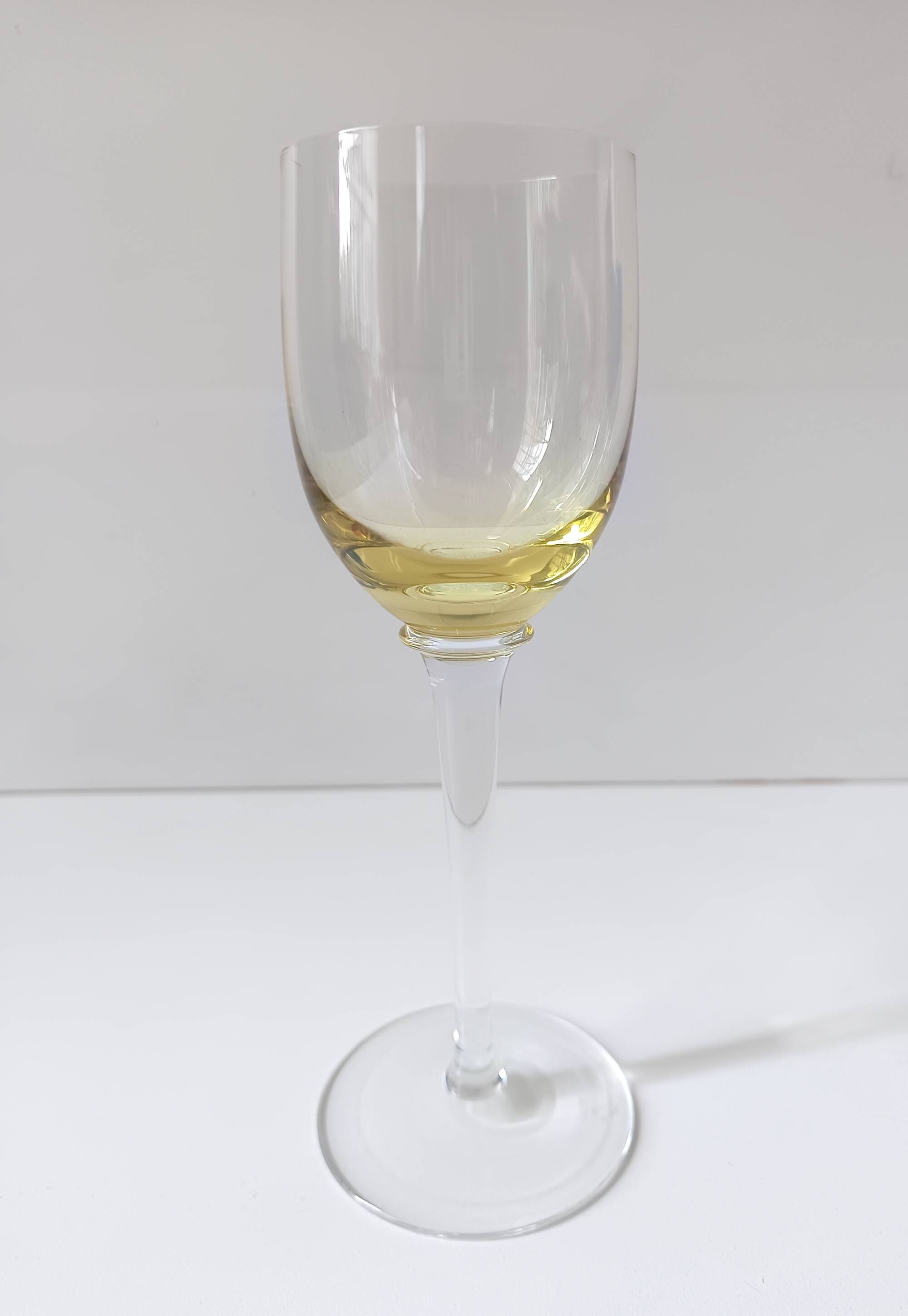 Set of Six Colorful Murano Blown Glass Wine Glasses, Italy 1980s