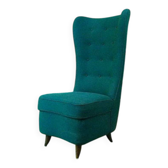 Italian high-back Slipper side chair attributed to Paolo Buffa, 1950s