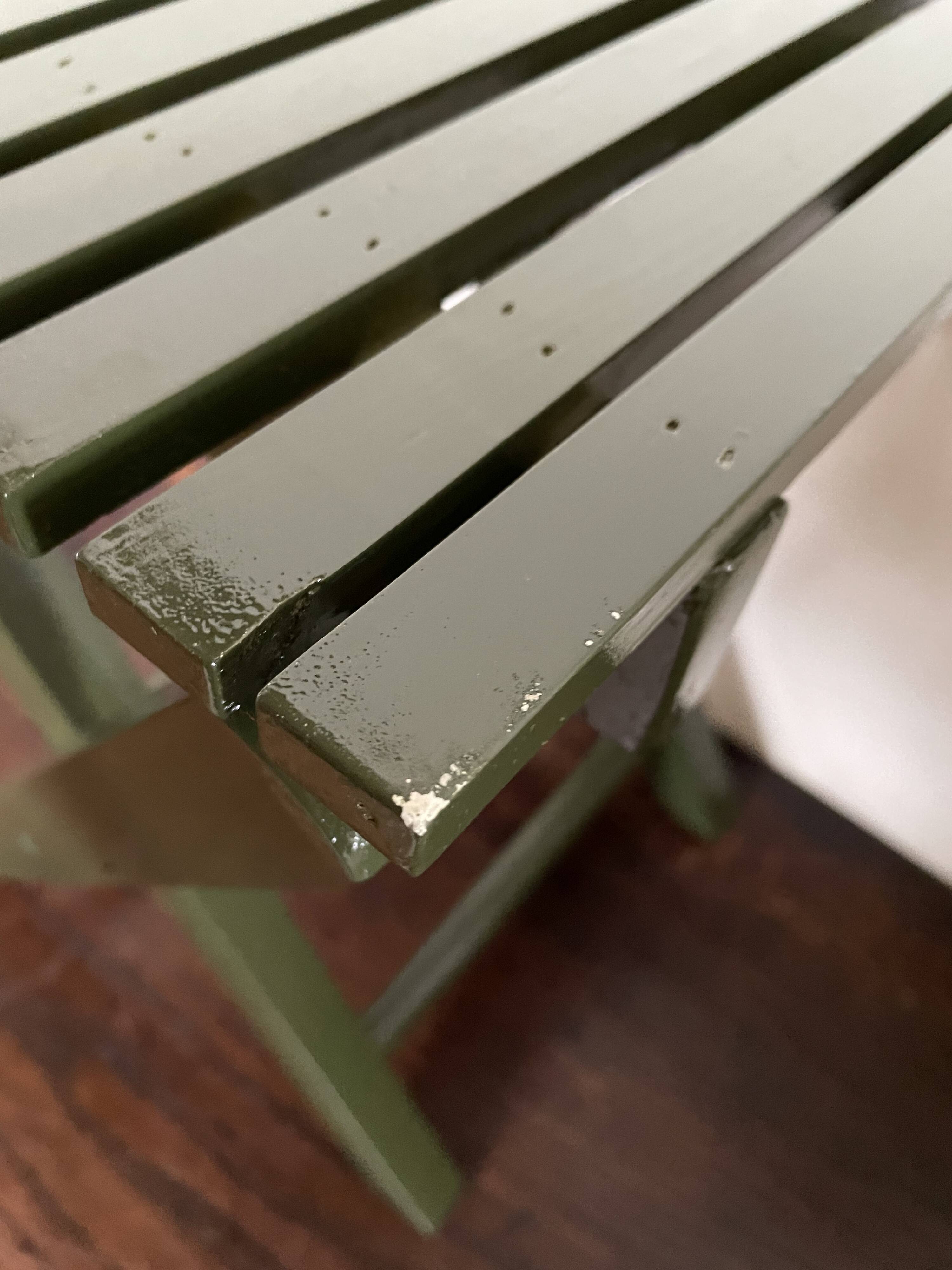 Vintage slatted fishing stool