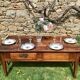 Solid wooden farm table mid-20th century