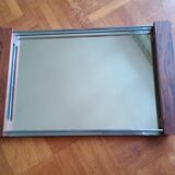Modern tray - glass and rosewood - vintage
