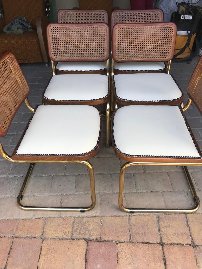 6 chaises cesca Marcel Breuer Italie 1970