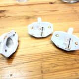 3 patères wall-makeers ceramic porcelain floral vintage 60 Samaritan France