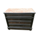 Blackened wooden chest of drawers with 5 drawers