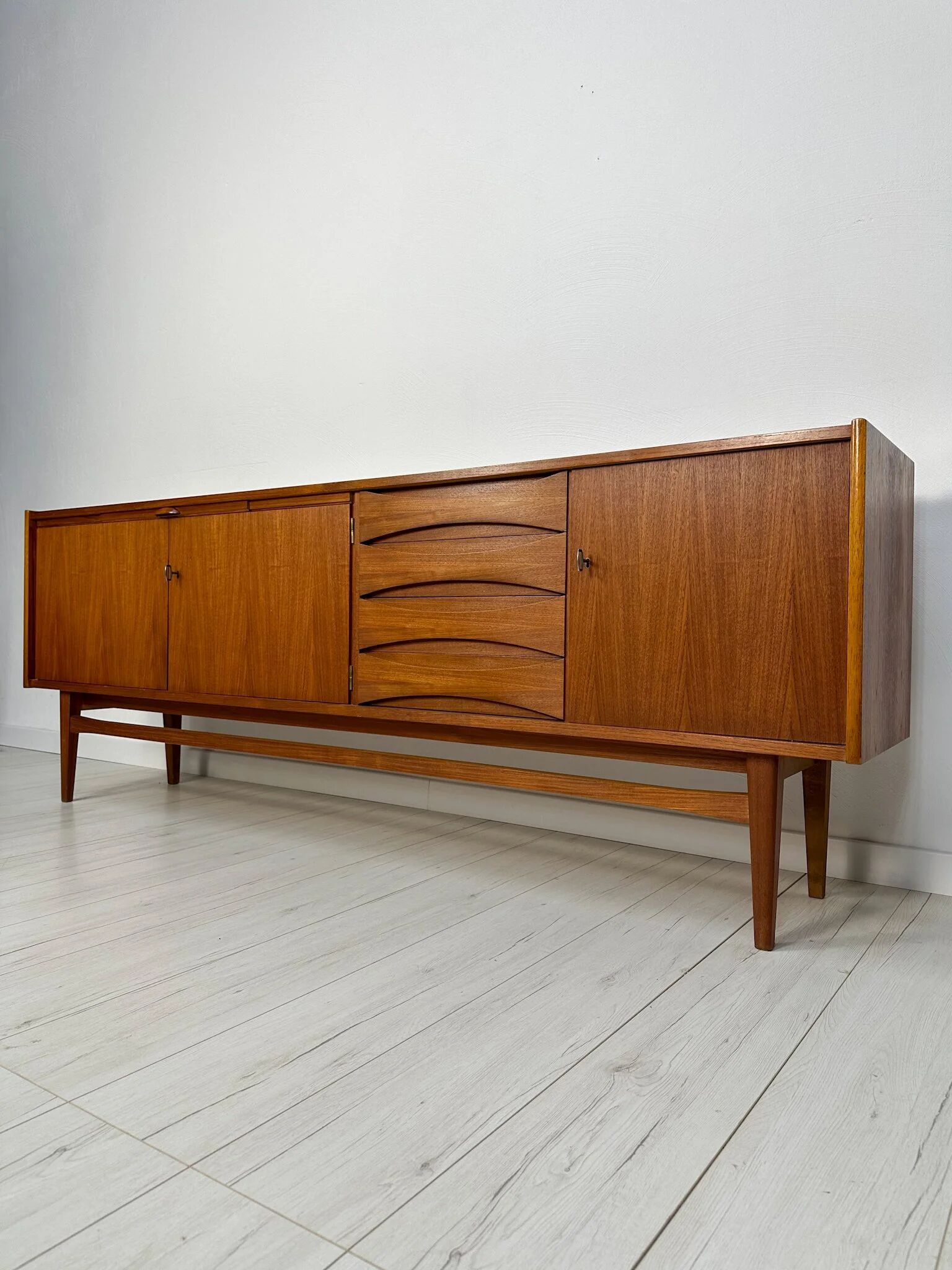 1960s Vintage Large Minimalistic Mid-Century Teak Sideboard