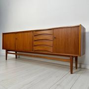 1960s Vintage Large Minimalistic Mid-Century Teak Sideboard