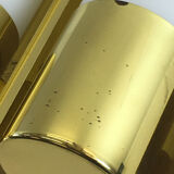 Wall lights brass & glass opal of limburg 1970 s