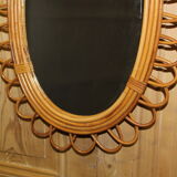 Rattan mirror circa 1960 41x60cm