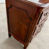 Curved Lyonnaise commode from the Louis XV period in solid walnut, late 1750s.