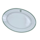 Antique oval dish Mehun France – White porcelain with green trim