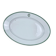 Antique oval dish Mehun France – White porcelain with green trim