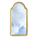 Grand miroir mural style arche en bois peint doré