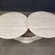 Table basse vintage à deux niveaux en travertin, années 1970