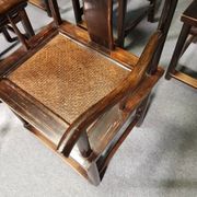 6 Vintage Oriental Asian Chinese Brown Tallback Yokeback Side Chairs. 2 x armchair / 4 x without a
