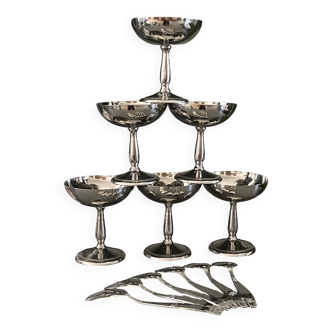 Coffret de coupes à glace avec cuillères