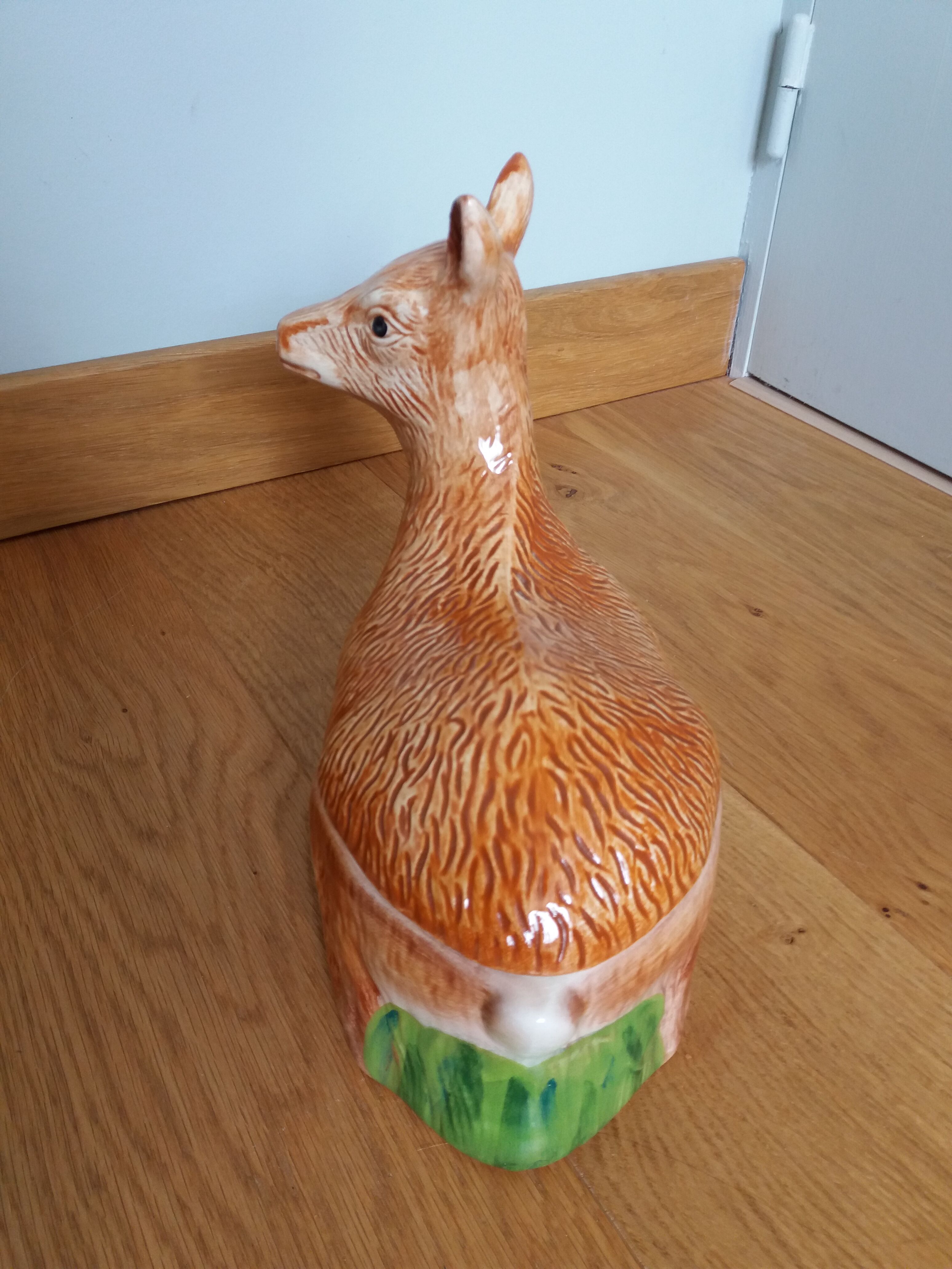 Terrine ceramic doe signed Caugant