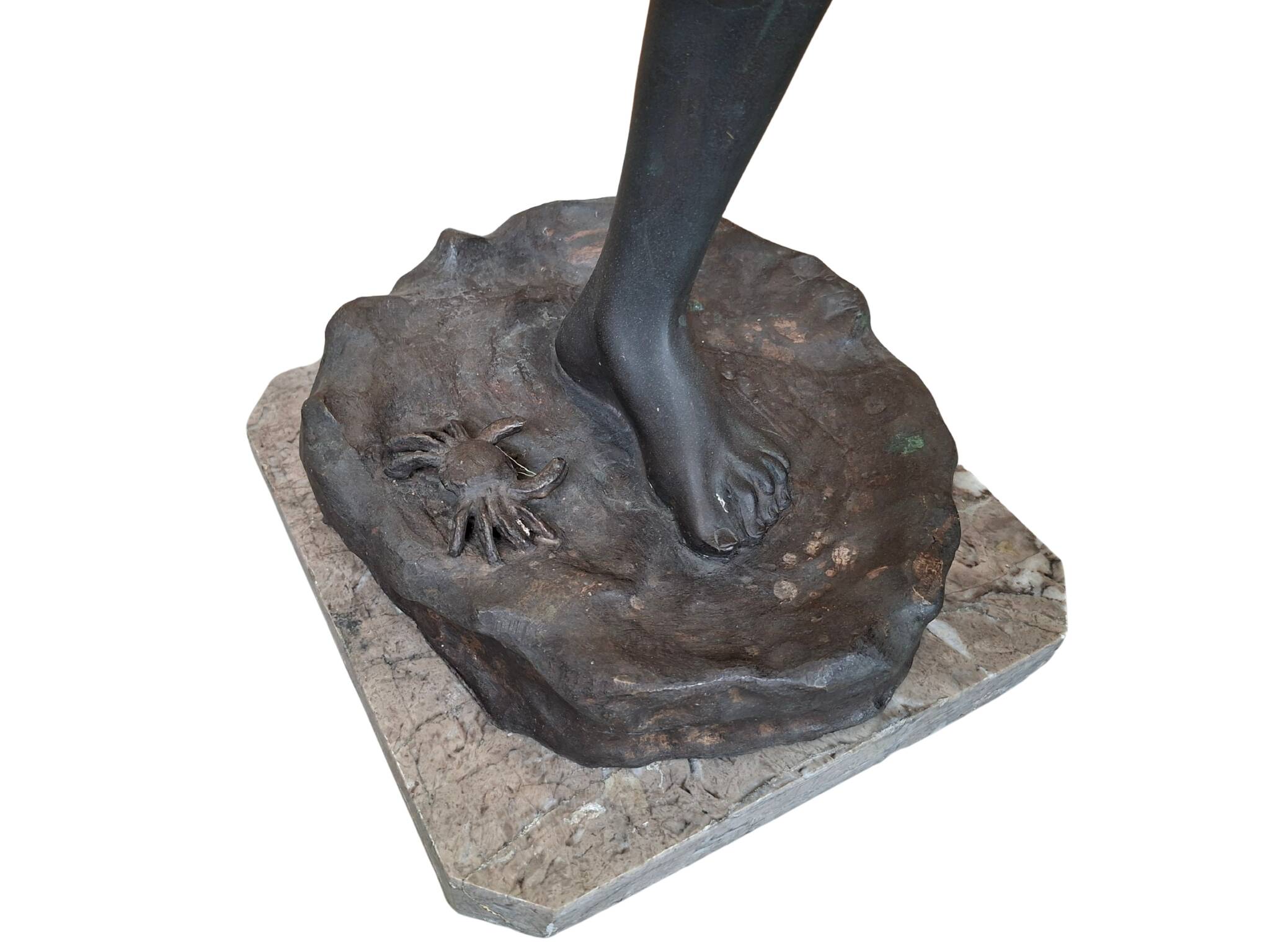 Splendida Scultura in Bronzo: "Il Bambino Morso dal Granchio" '90