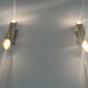 Pair of brass wall lights with Italian mid-century design, 1960, Italy.