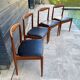 Set of 4 Scandinavian chairs by Johannes Andersen, Vamo Sonderborg, teak and imitation leather, 1960