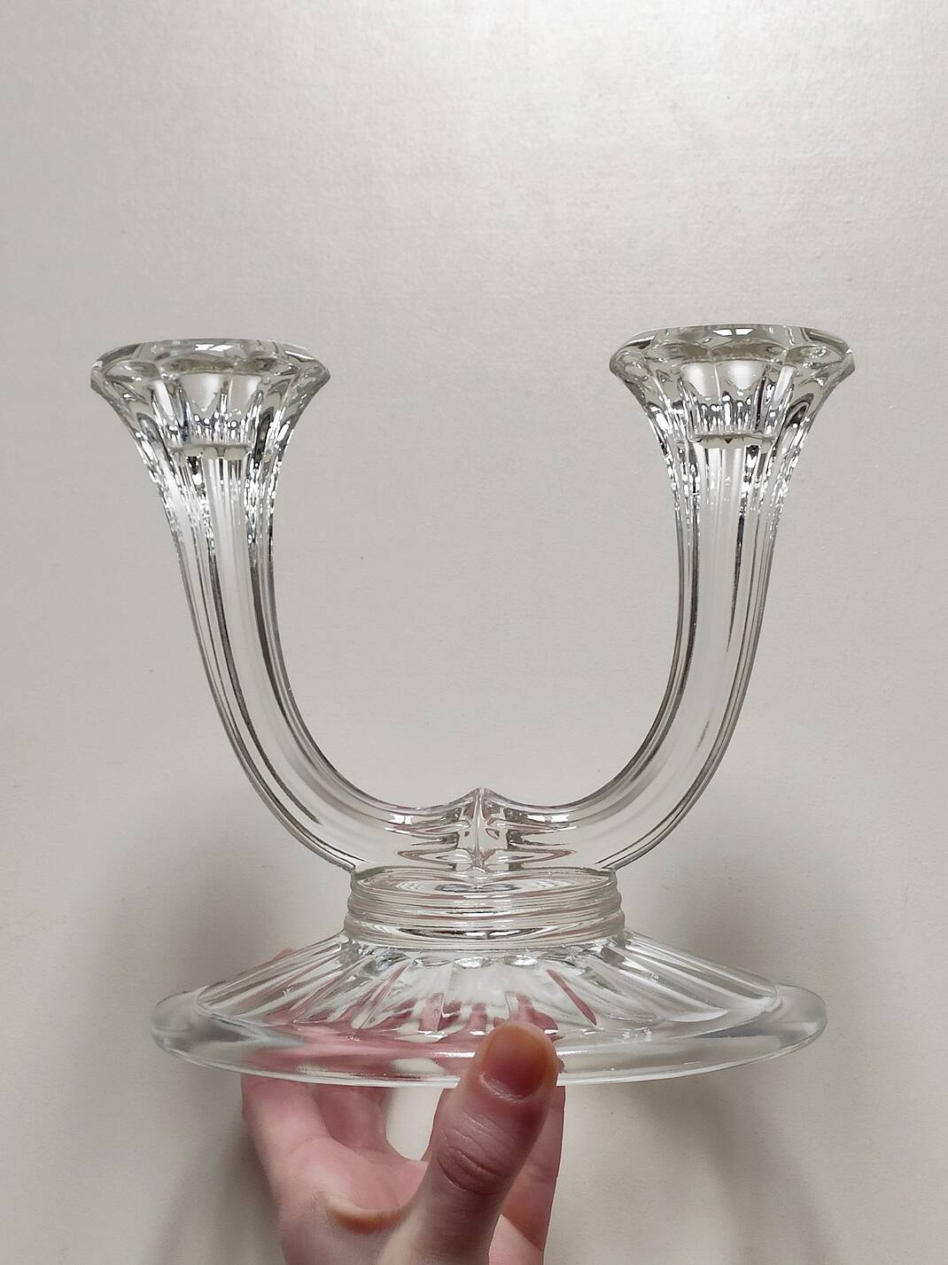 Chandelier double art déco cristal