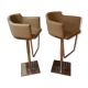 Lot de 2 chaises bistrot en cuir marque Ozzio design S540 Gerry