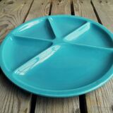 Fondue Plate Le Creuset in Turquoise Blue Ceramics
