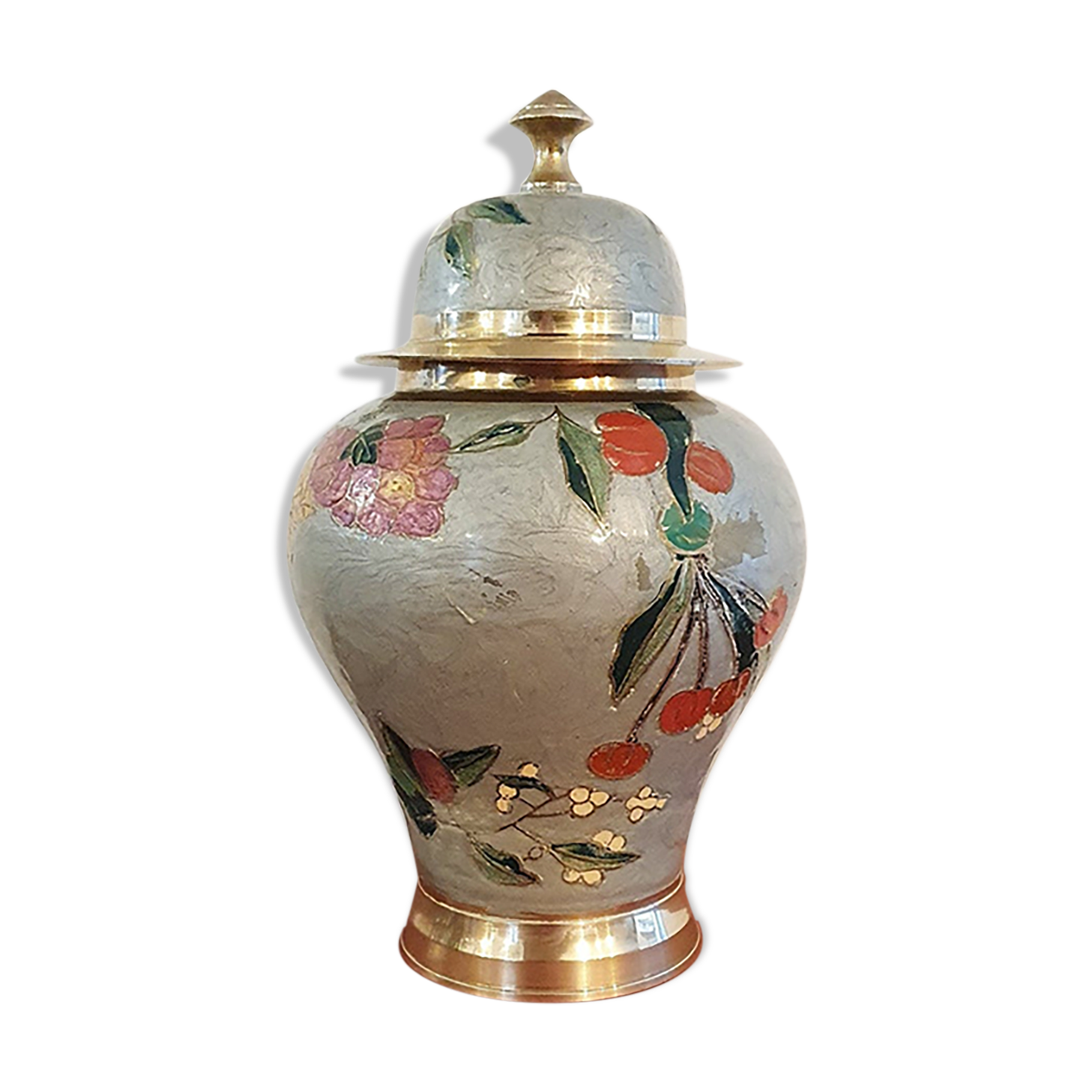 Golden brass urn
