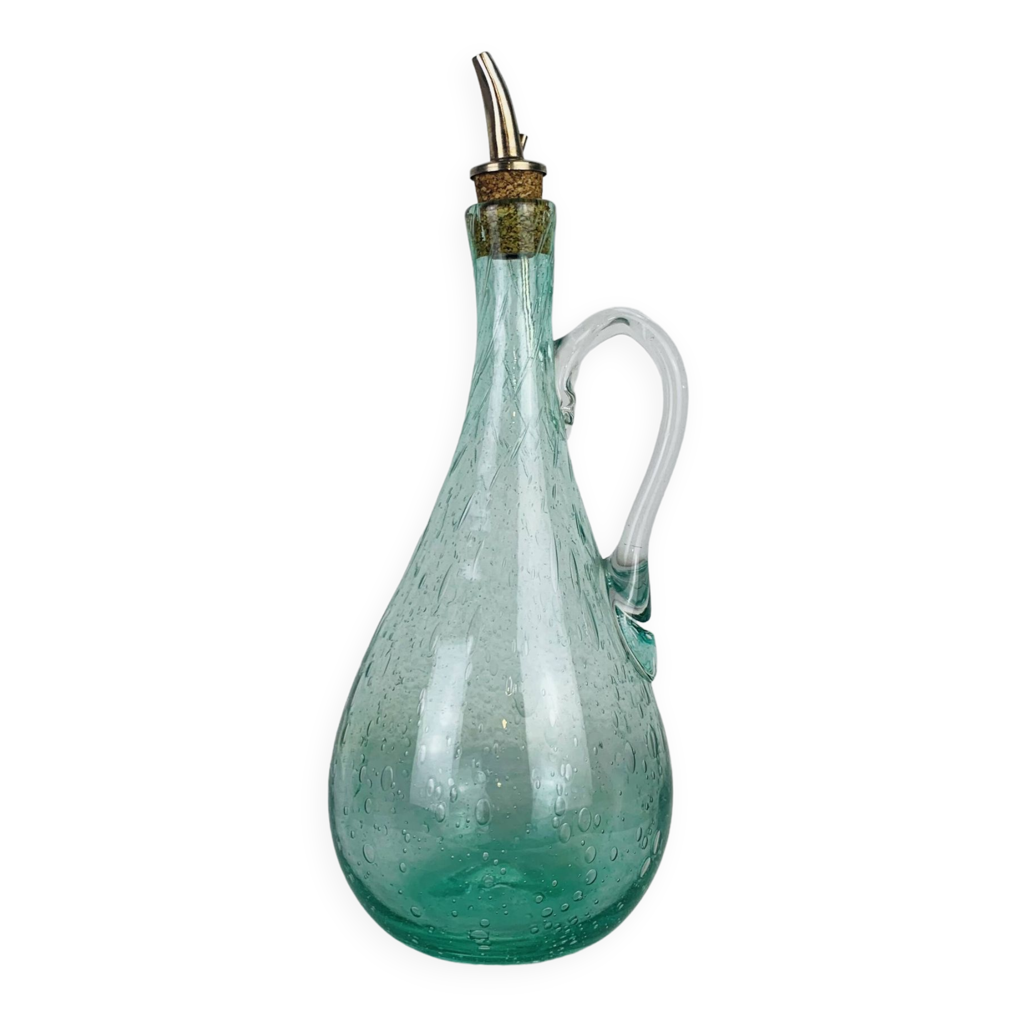 Farinelli Biot bubbled glass oil bottle