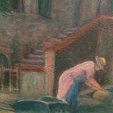 Tableau peinture ancienne 1954
