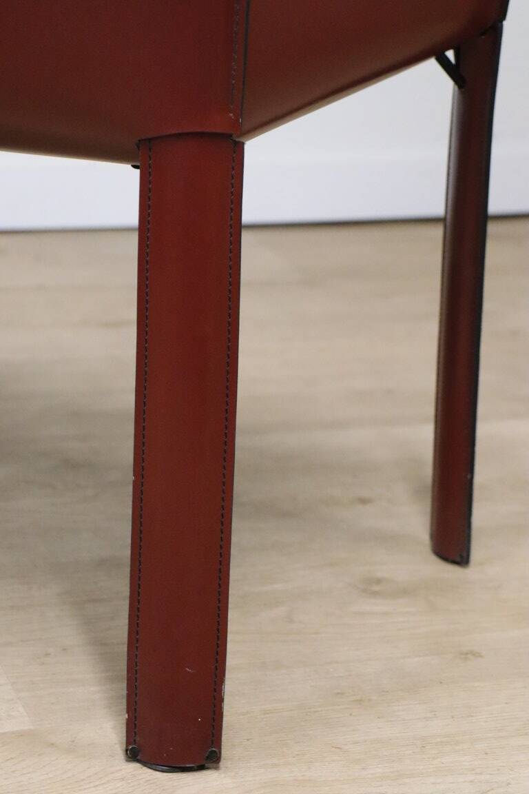 Vintage De Couro leather upholstered armchair, 1980s