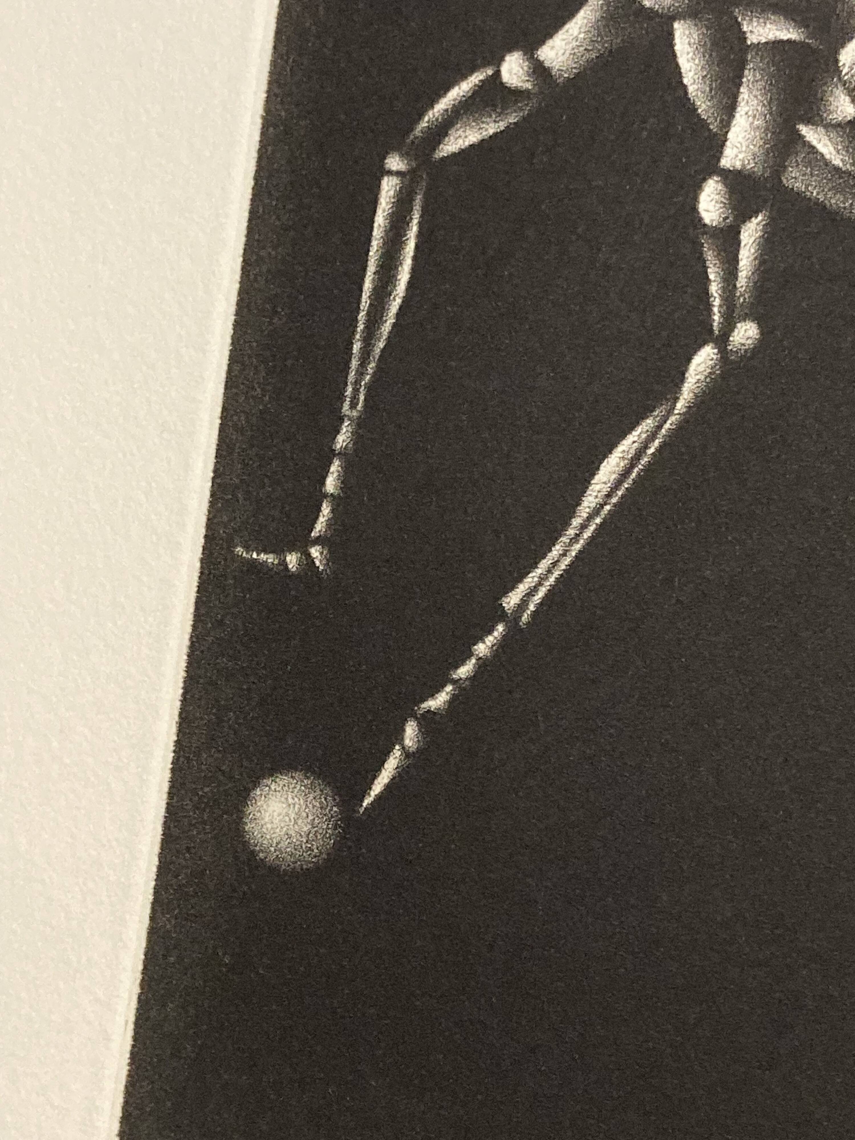 Mario avati (1921-2009), cricket, black manner, 1970