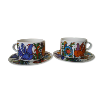 2 Cups and 2 saucers Villeroy & Boch model Acapulco