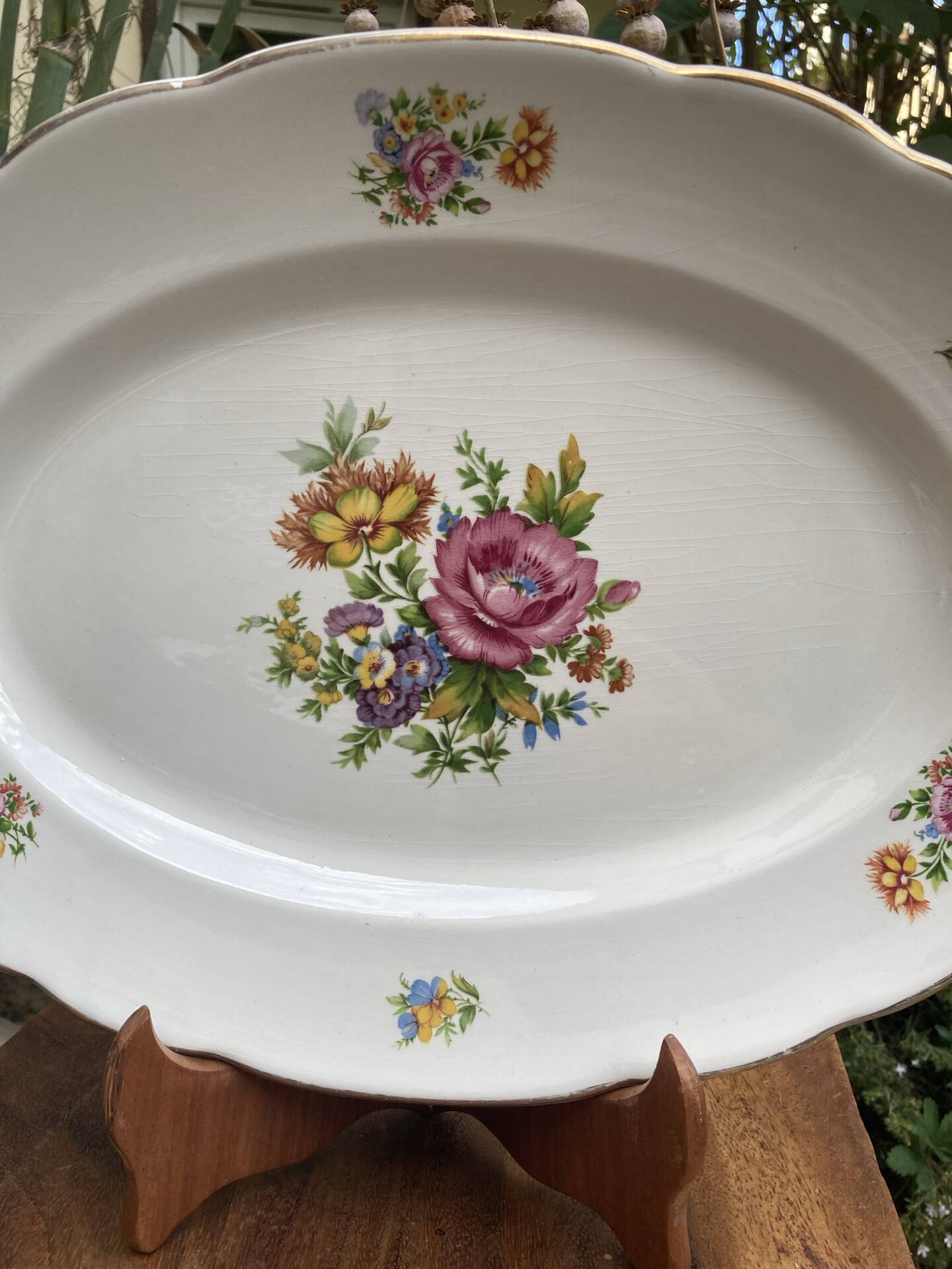 Plats de service ovales Digoin Sarreguemines charme d’antan