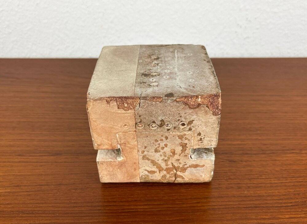 Klaus Lehmann, Cubist art sculpture in postmodern German brutalist ceramic Studio Pottery no. 337 81, 1981