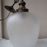 Glass and bronze pendant lamp